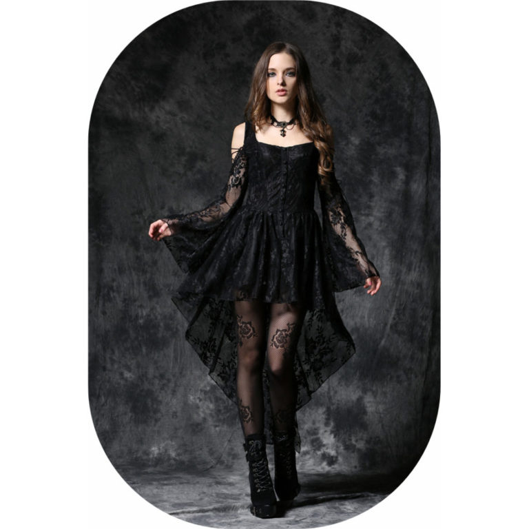 DW053 - Black Off-Shoulder Dress with Lace