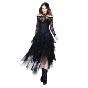 KW106 - Gothic Messy Mesh and Lace Skirt