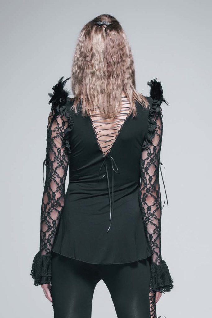 TT21 - Long Sleeves vintage look lace top - Image 7