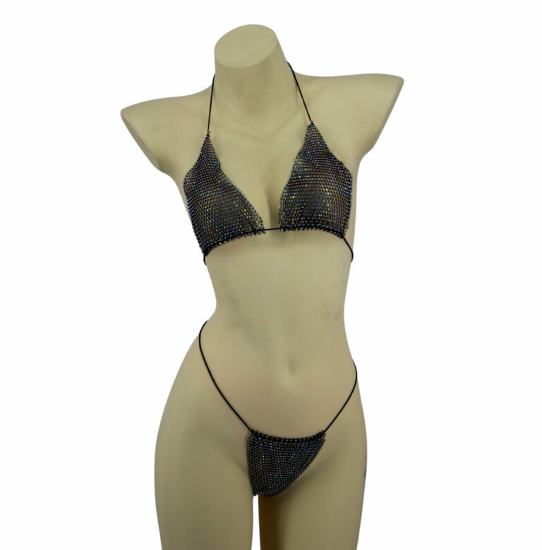 14409 - Rhinestones mesh lingerie/bikini set - Image 19