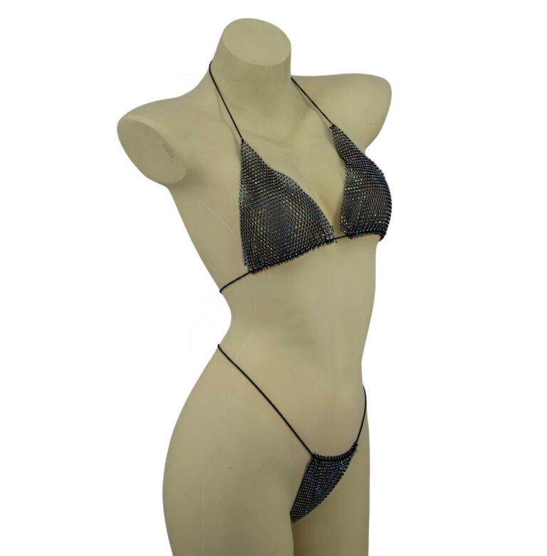 14409 - Rhinestones mesh lingerie/bikini set - Image 17