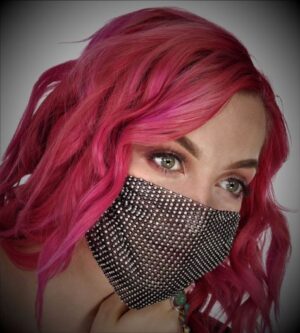 106300 - Mask - Rhinestone mesh fabric