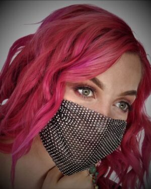 106300 - Mask - Rhinestone mesh fabric