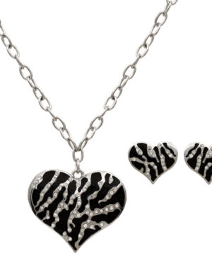 13135 - Necklace Set, Animal Printed Heart