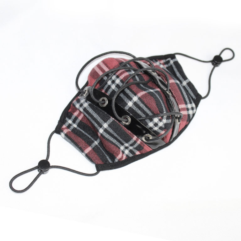 MK020 - red plaid face mask - Image 2