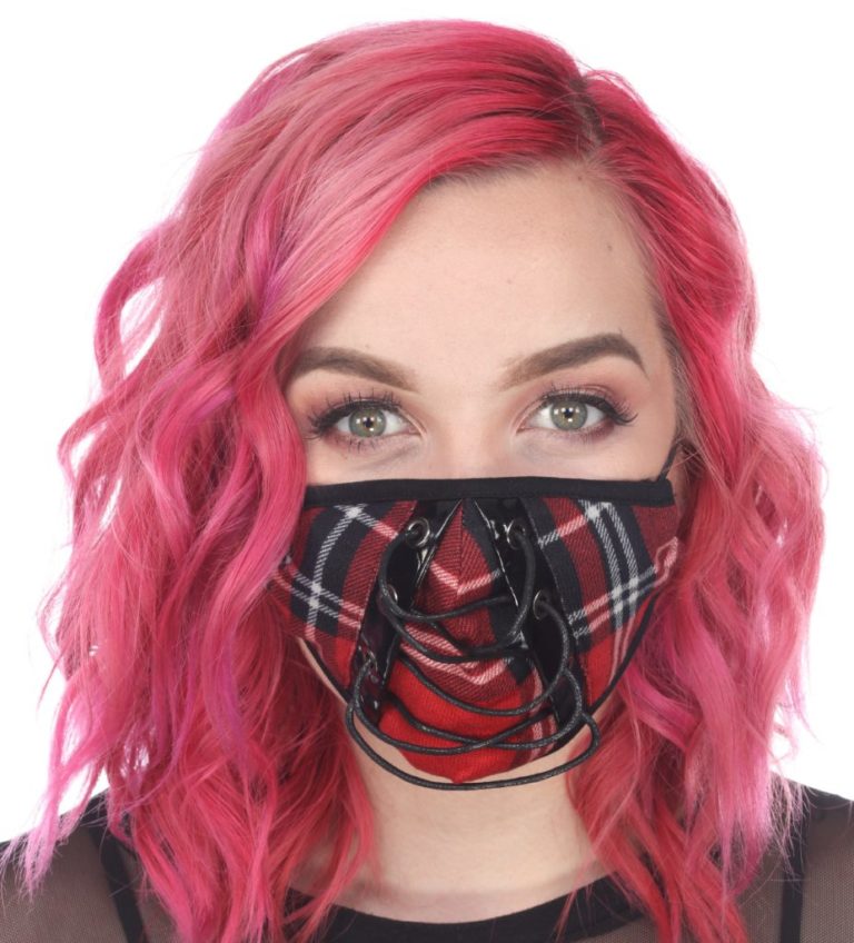 MK020 - red plaid face mask - Image 12