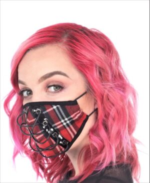 MK020 - red plaid face mask