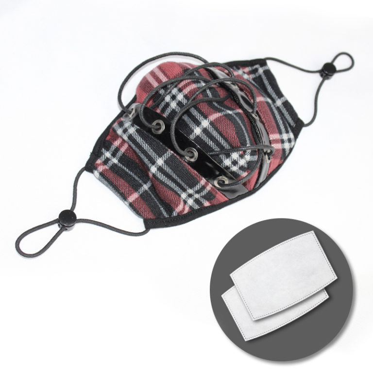MK020 - red plaid face mask - Image 5