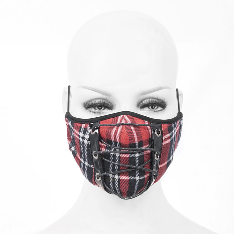 MK020 - red plaid face mask - Image 9