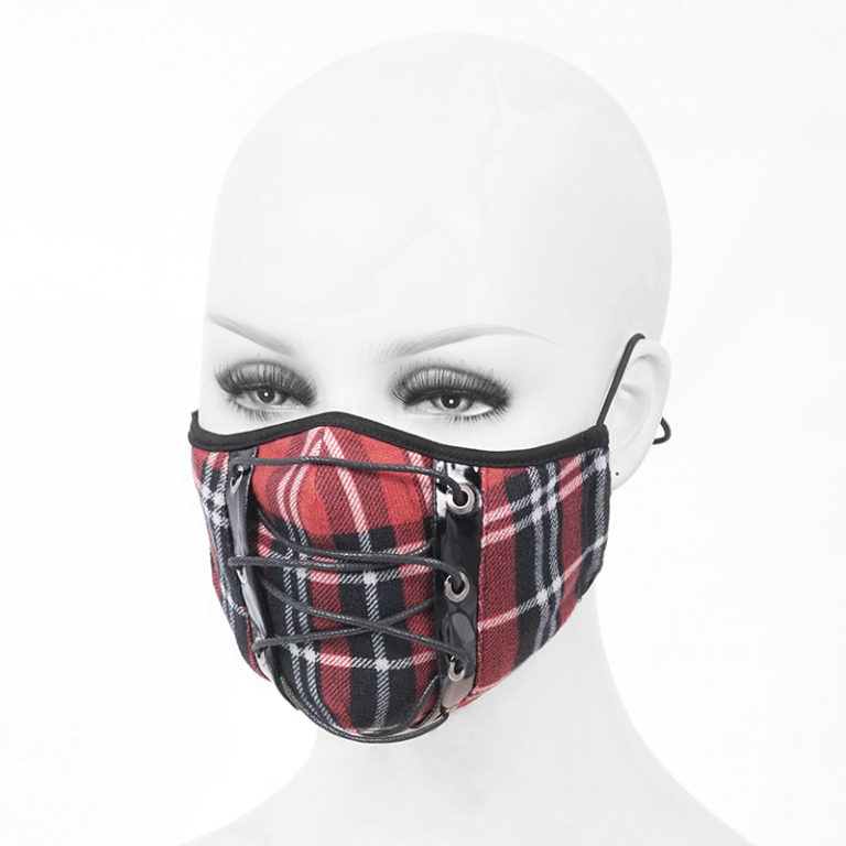 MK020 - red plaid face mask - Image 10