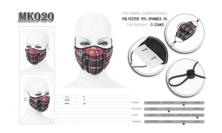 MK020 - red plaid face mask - Image 15