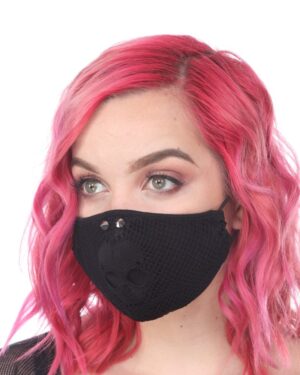 MK026 - punk criss cross rivet mask
