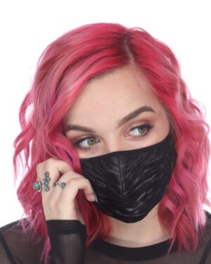 MK027 - shiny ribbed facemask