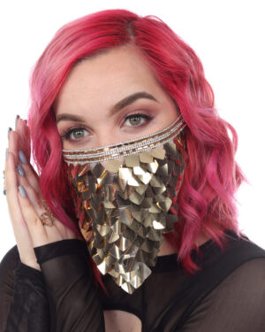 106315 - Gold Paillet face mask / veil