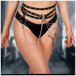 14587 - Leatherette Waist Belt with Chains