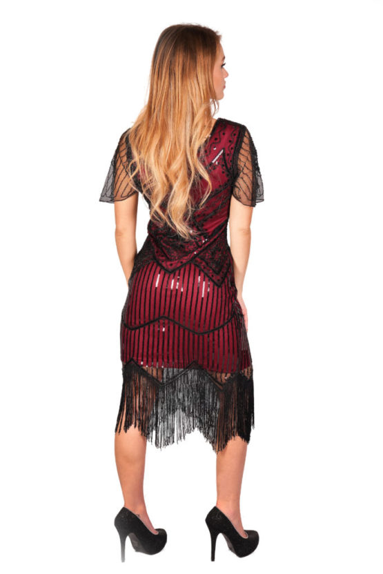 2535 - Flapper art deco Burgundy - Image 2