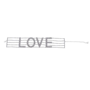 108 - Rhinestone Choker - " LOVE "- Silver