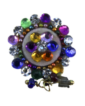 1129 - Belly Button with Hanging Charms-MULTI
