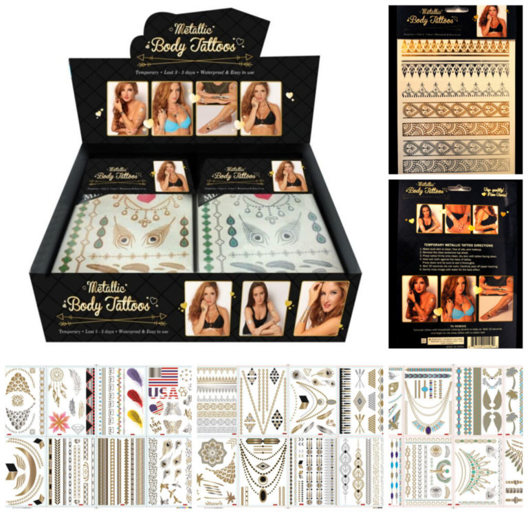 1210 - Metallic Tattoo with POP Display..( 24 styles @ 2 ea = 48 PCs )