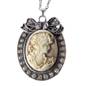 12672 - Cameo with Ribbon Decoration Necklace - LCT