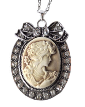 12672 - Cameo with Ribbon Decoration Necklace - LCT