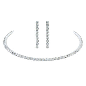 12918 - Rhinestone 1 Row Choker SET