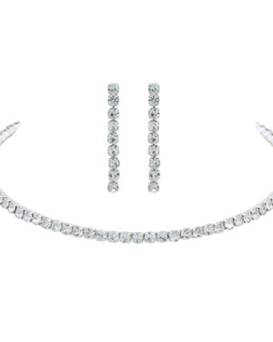 12918 - Rhinestone 1 Row Choker SET