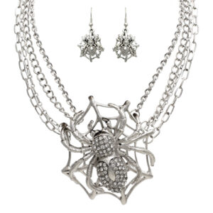13412 - Spider Necklace and Earring Set,90 mm