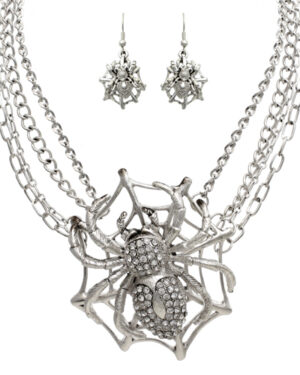 13412 - Spider Necklace and Earring Set,90 mm