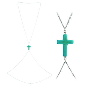 14054 - Silver Turquoise Cross Body chain