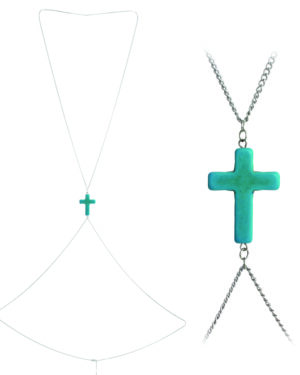 14054 - Silver Turquoise Cross Body chain