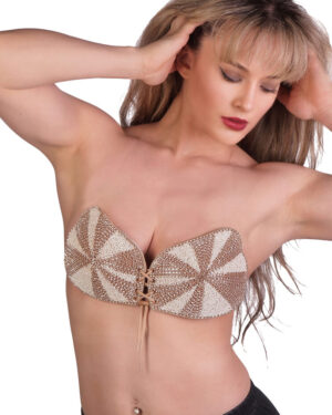 14386 - Beaded Top with Rhinestones, Self-Stick