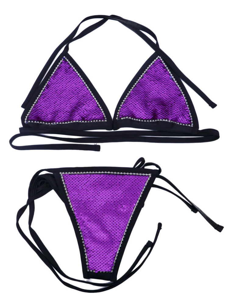 14399 - Purple Sequin Bikini Set - Image 3