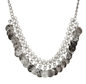 1441 - Necklace - Meshed Coin - Silver