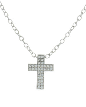 14488 - r cz cross necklace cr-silver