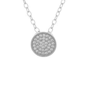 14493 - r cz pave round necklace cr-silver
