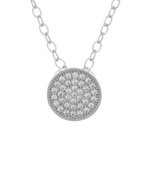 14493 - r cz pave round necklace cr-silver