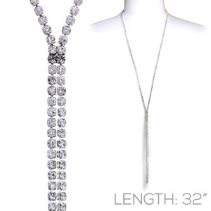 15480 - Lariat Necklace, Rhinestones 32"
