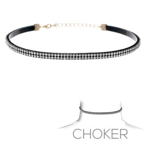 15922 - g suede 2 row stone choker jt