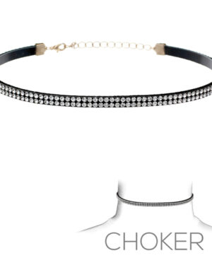 15922 - g suede 2 row stone choker jt
