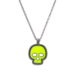 15943 - neon skull pendant neck, 16+3in