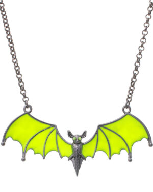 15945 - Halloween bat neon necklace, 16+3in