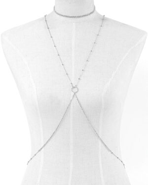 16257 - S Rhinestone Circle Broker Body Chain ..Len: 11.5 + 3/ 13+3.5/1