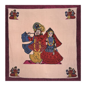 1841 - Velvet Scarf - Radha Krishna
