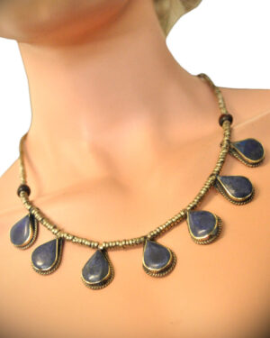 1888 - Necklace Lapis - 7 Teardrop