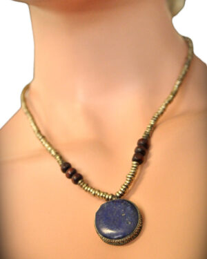 1889 - Necklace Lapis - 1 Circle Pendant type