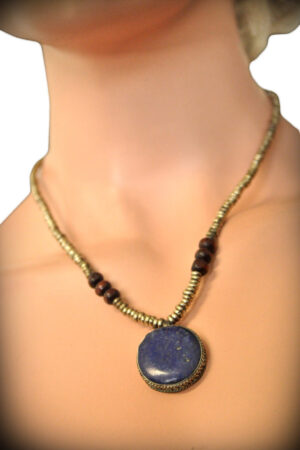 1889 - Necklace Lapis - 1 Circle Pendant type