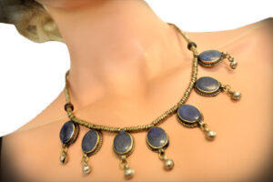 1892 - Necklace Lapis - Oval with Bells