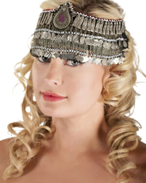 1951 - Head piece - Egyptian style with small coins and square coins - TEAR DROP CENTER PIECE