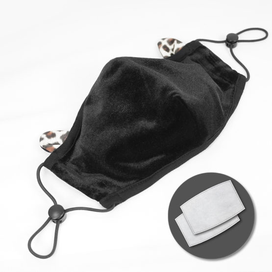 MK033 - leopard ears face mask with 2 removable carbon filters - Image 4